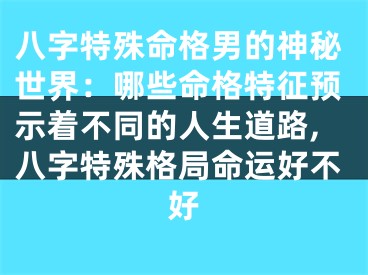 八字特殊命格男的神秘世界：哪些命格特征预示着不同的人生道路,八字特殊格局命运好不好