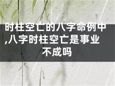 时柱空亡的八字命例中,八字时柱空亡是事业不成吗