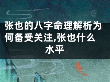 张也的八字命理解析为何备受关注,张也什么水平
