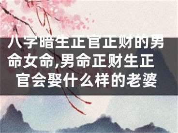 八字暗生正官正财的男命女命,男命正财生正官会娶什么样的老婆