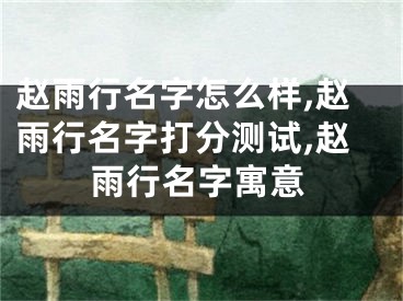 赵雨行名字怎么样,赵雨行名字打分测试,赵雨行名字寓意