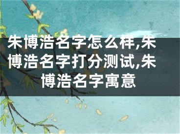 朱博浩名字怎么样,朱博浩名字打分测试,朱博浩名字寓意