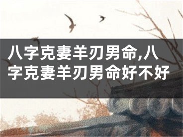 八字克妻羊刃男命,八字克妻羊刃男命好不好
