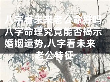 八字看未来老公命好吗八字命理究竟能否揭示婚姻运势,八字看未来老公特征