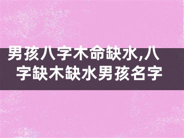 男孩八字木命缺水,八字缺木缺水男孩名字