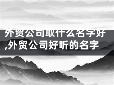 外贸公司取什么名字好,外贸公司好听的名字