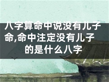 八字算命中说没有儿子命,命中注定没有儿子的是什么八字