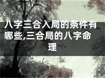 八字三合入局的条件有哪些,三合局的八字命理
