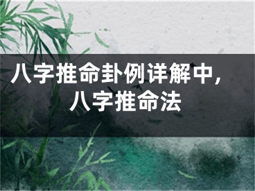 八字推命卦例详解中,八字推命法