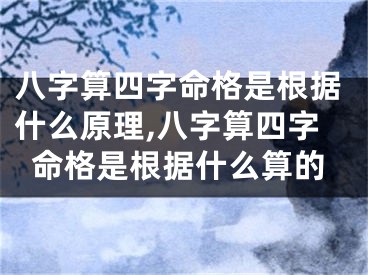 八字算四字命格是根据什么原理,八字算四字命格是根据什么算的