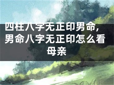 四柱八字无正印男命,男命八字无正印怎么看母亲