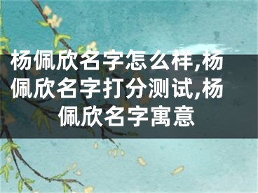 杨佩欣名字怎么样,杨佩欣名字打分测试,杨佩欣名字寓意