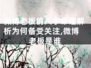 微博老板的八字命理解析为何备受关注,微博老板是谁