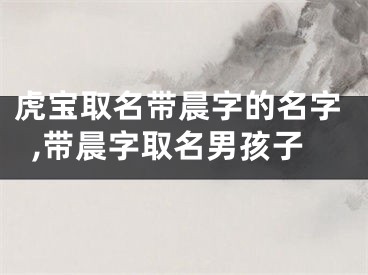 虎宝取名带晨字的名字,带晨字取名男孩子