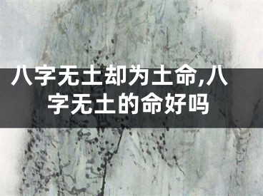 八字无土却为土命,八字无土的命好吗