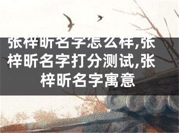 张梓昕名字怎么样,张梓昕名字打分测试,张梓昕名字寓意