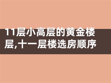11层小高层的黄金楼层,十一层楼选房顺序