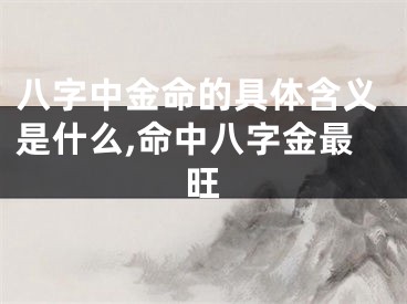 八字中金命的具体含义是什么,命中八字金最旺