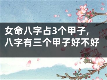 女命八字占3个甲子,八字有三个甲子好不好