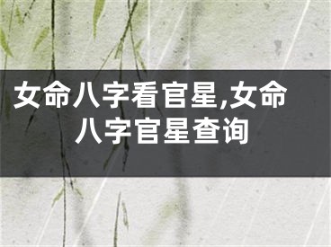 女命八字看官星,女命八字官星查询