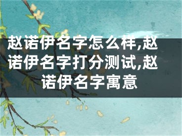 赵诺伊名字怎么样,赵诺伊名字打分测试,赵诺伊名字寓意