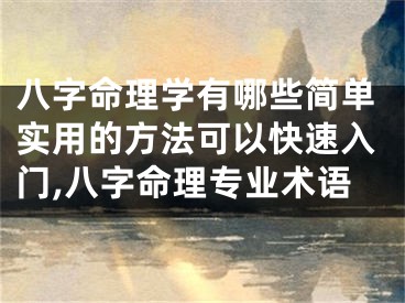 八字命理学有哪些简单实用的方法可以快速入门,八字命理专业术语