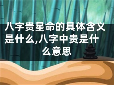 八字贵星命的具体含义是什么,八字中贵是什么意思