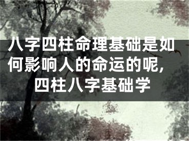 八字四柱命理基础是如何影响人的命运的呢,四柱八字基础学