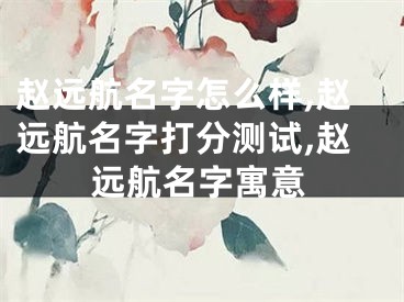 赵远航名字怎么样,赵远航名字打分测试,赵远航名字寓意
