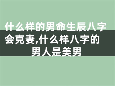 什么样的男命生辰八字会克妻,什么样八字的男人是美男