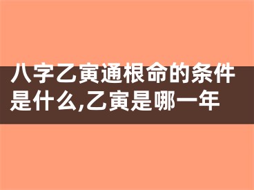 八字乙寅通根命的条件是什么,乙寅是哪一年