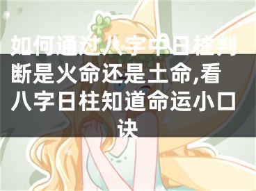 如何通过八字中日柱判断是火命还是土命,看八字日柱知道命运小口诀