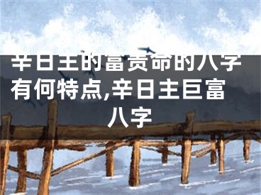 辛日主的富贵命的八字有何特点,辛日主巨富八字