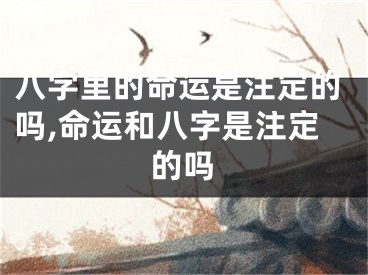 八字里的命运是注定的吗,命运和八字是注定的吗