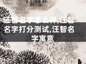 汪智名字怎么样,汪智名字打分测试,汪智名字寓意