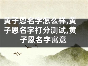 黄子恩名字怎么样,黄子恩名字打分测试,黄子恩名字寓意