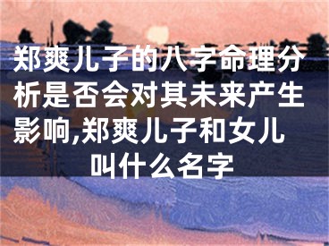 郑爽儿子的八字命理分析是否会对其未来产生影响,郑爽儿子和女儿叫什么名字