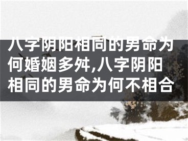 八字阴阳相同的男命为何婚姻多舛,八字阴阳相同的男命为何不相合