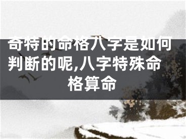 奇特的命格八字是如何判断的呢,八字特殊命格算命