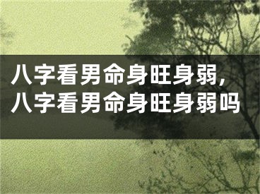 八字看男命身旺身弱,八字看男命身旺身弱吗
