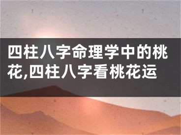 四柱八字命理学中的桃花,四柱八字看桃花运