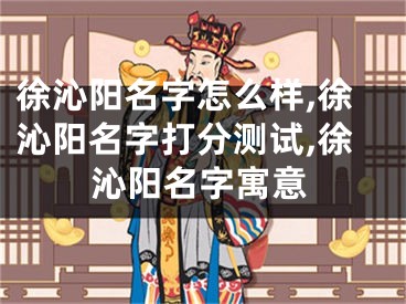 徐沁阳名字怎么样,徐沁阳名字打分测试,徐沁阳名字寓意