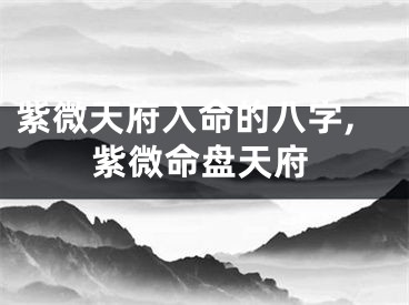 紫微天府入命的八字,紫微命盘天府