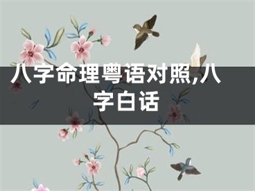 八字命理粤语对照,八字白话