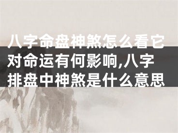 八字命盘神煞怎么看它对命运有何影响,八字排盘中神煞是什么意思