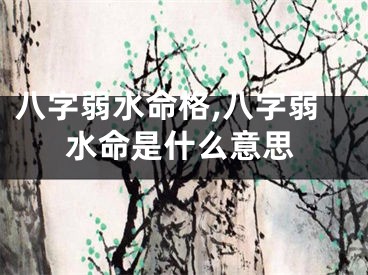 八字弱水命格,八字弱水命是什么意思