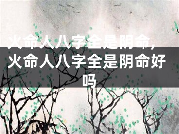 火命人八字全是阴命,火命人八字全是阴命好吗