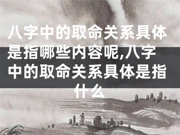 八字中的取命关系具体是指哪些内容呢,八字中的取命关系具体是指什么