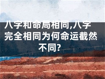 八字和命局相同,八字完全相同为何命运截然不同?