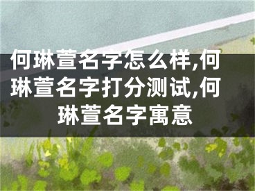 何琳萱名字怎么样,何琳萱名字打分测试,何琳萱名字寓意